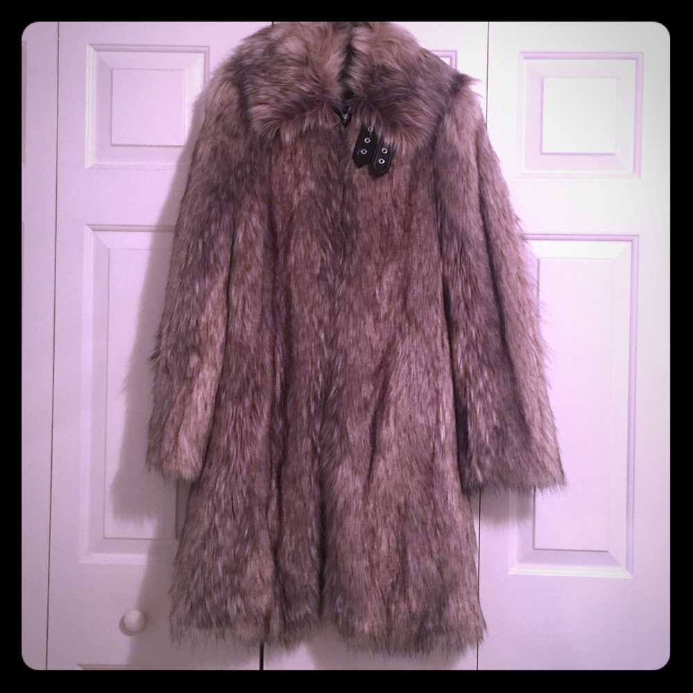 Helmut Lang Faux Fur Wolf Jacket